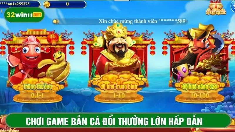 Thưởng lớn hấp dẫn có tại tất cả tựa game bắn cá nhận tiền thật 