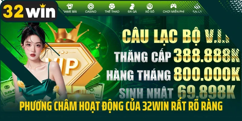 Phương châm hoạt động của 32win rất rõ ràng